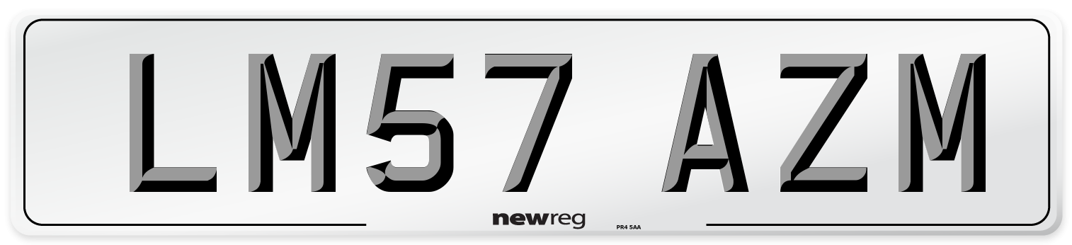 LM57 AZM Number Plate from New Reg